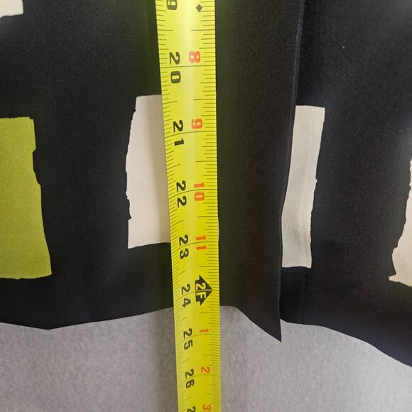 Talbots Pleated Silk Knee Legnth Skirt Sz 14 Office Window pane Print Zip - Picture 4 of 5